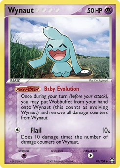 Wynaut Pokémon card, number 70