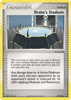 Drake's Stadium Pokémon card, number 72