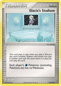 Glacia's Stadium Pokémon card, number 76