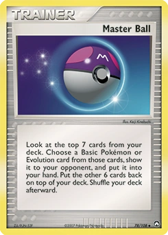 Master Ball Pokémon card, number 78