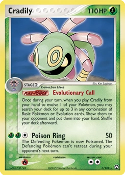 Cradily Pokémon card, number 7