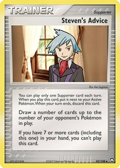 Steven's Advice Pokémon card, number 83