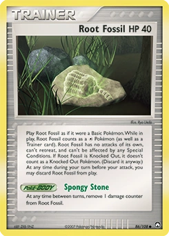 Root Fossil Pokémon card, number 86