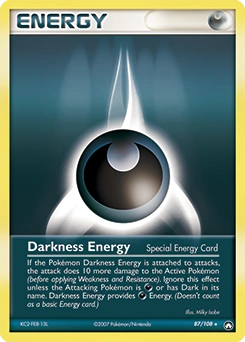 Darkness Energy Pokémon card, number 87