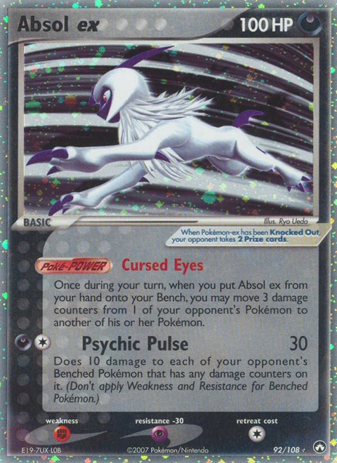 Absol ex Pokémon card from Power Keepers, number 92 (Holo print)