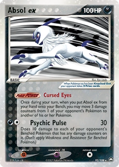 Absol ex Pokémon card, number 92
