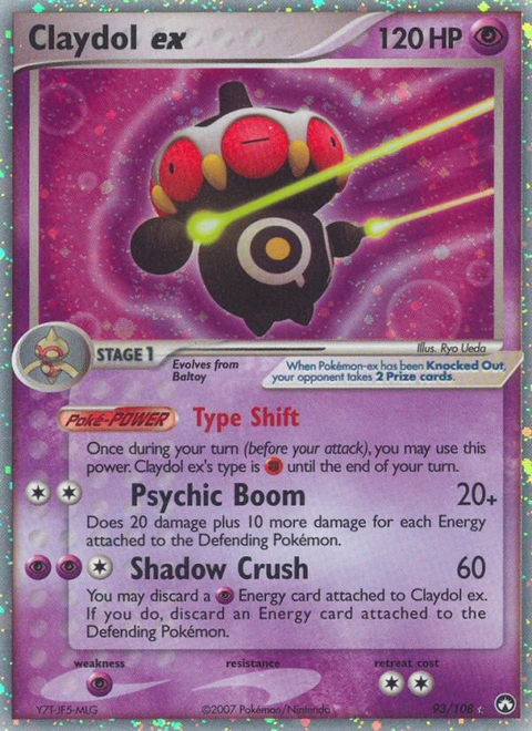 Claydol ex Pokémon card from Power Keepers, number 93 (Holo print)