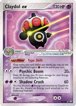 Claydol ex Pokémon card, number 93