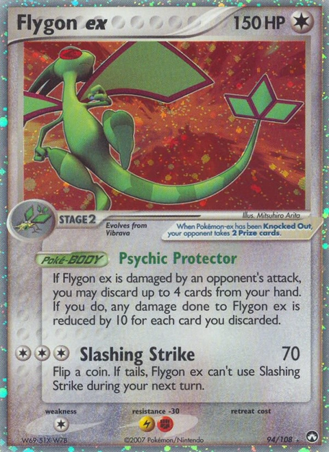 Flygon ex Pokémon card from Power Keepers, number 94 (Holo print)