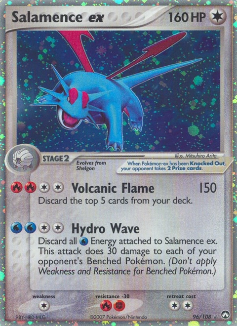 Salamence ex Pokémon card from Power Keepers, number 96 (Holo print)