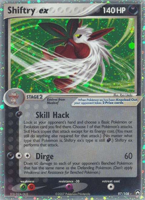 Shiftry ex Pokémon card from Power Keepers, number 97 (Holo print)