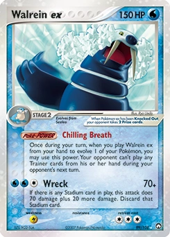 Walrein ex Pokémon card, number 99