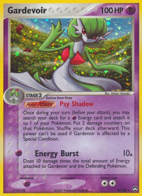 Gardevoir Pokémon card from Power Keepers, number 9 (Standard (Deck Exclusive) print)