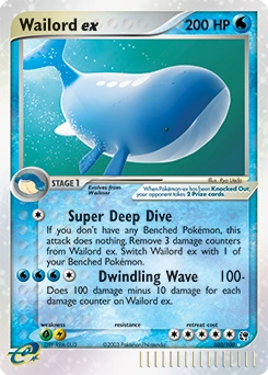 Wailord ex Pokémon card, number 100