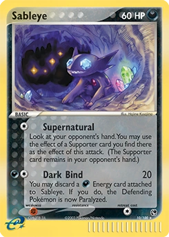 Sableye Pokémon card, number 10