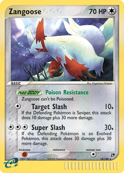 Zangoose Pokémon card, number 14