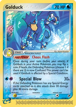 Golduck Pokémon card, number 17
