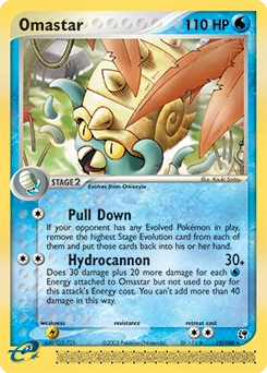 Omastar Pokémon card, number 19