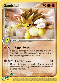 Sandslash Pokémon card, number 21