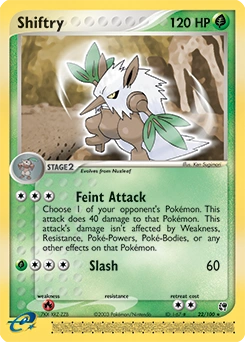 Shiftry Pokémon card, number 22