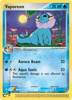 Vaporeon Pokémon card, number 25