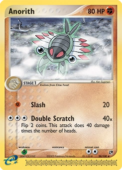 Anorith Pokémon card, number 28