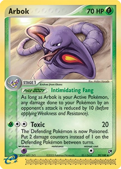 Arbok Pokémon card, number 29