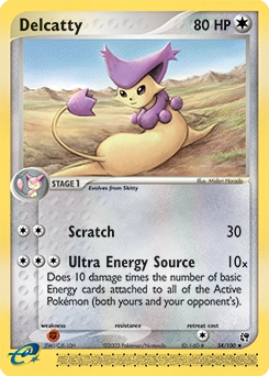 Delcatty Pokémon card, number 34