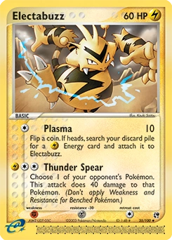 Electabuzz Pokémon card, number 35