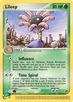 Lileep Pokémon card, number 42