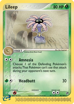 Lileep Pokémon card, number 43
