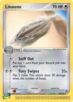 Linoone Pokémon card, number 44