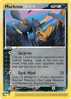Murkrow Pokémon card, number 47