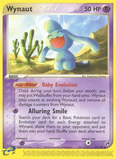 Wynaut Pokémon card from Sandstorm, number 54 (Standard print)