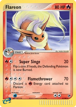Flareon Pokémon card, number 5