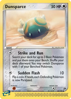 Dunsparce Pokémon card, number 60