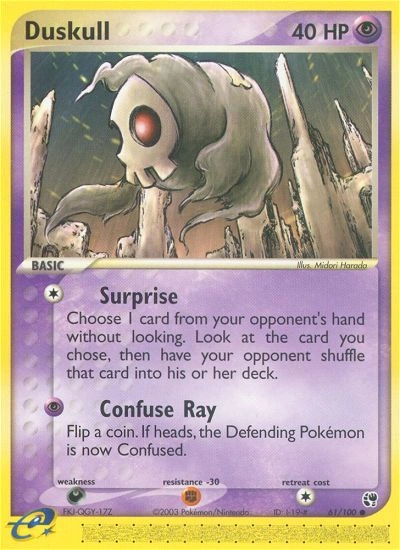 Duskull Pokémon card from Sandstorm, number 61 (Standard print)