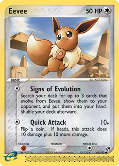 Eevee Pokémon card, number 63