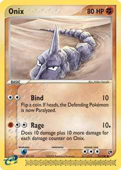 Onix Pokémon card, number 71