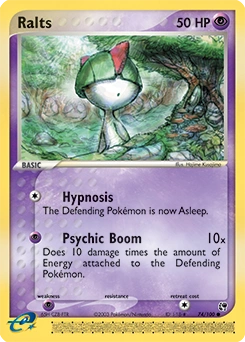 Ralts Pokémon card, number 74