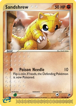 Sandshrew Pokémon card, number 75