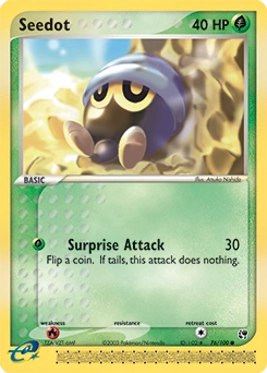 Seedot Pokémon card, number 76