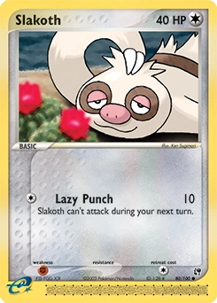 Slakoth Pokémon card, number 80
