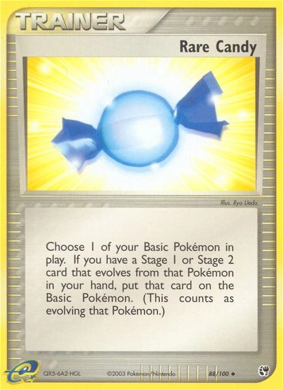 Rare Candy Pokémon card from Sandstorm, number 88 (Standard print)