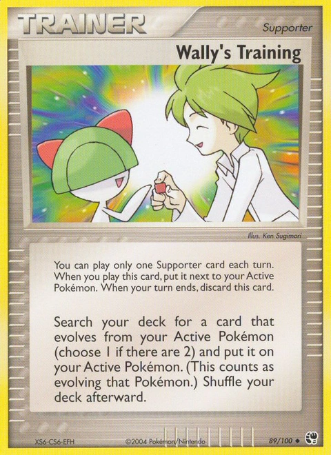 Wally's Training Pokémon card from Sandstorm, number 89 (Standard print)