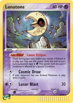Lunatone Pokémon card, number 8