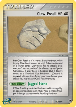 Claw Fossil Pokémon card, number 90