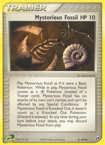 Mysterious Fossil Pokémon card from Sandstorm, number 91 (Standard print)