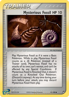 Mysterious Fossil Pokémon card, number 91