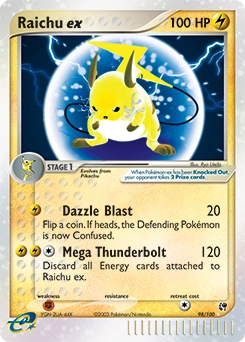 Raichu ex Pokémon card, number 98